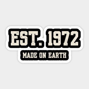 1972 Birthday Vintage Varsity Sticker